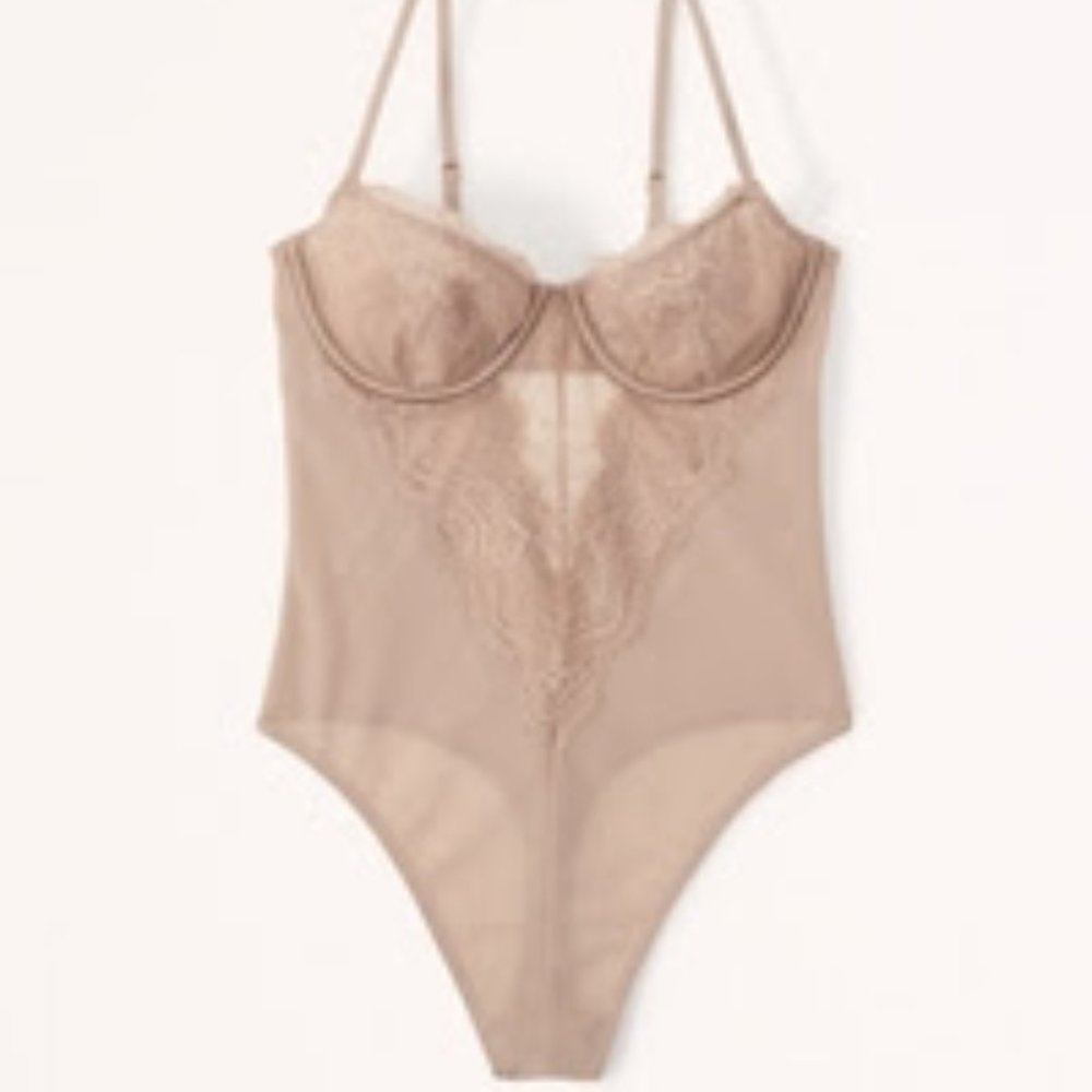 Abercrombie Lace and Mesh Underwire Bodysuit NWT